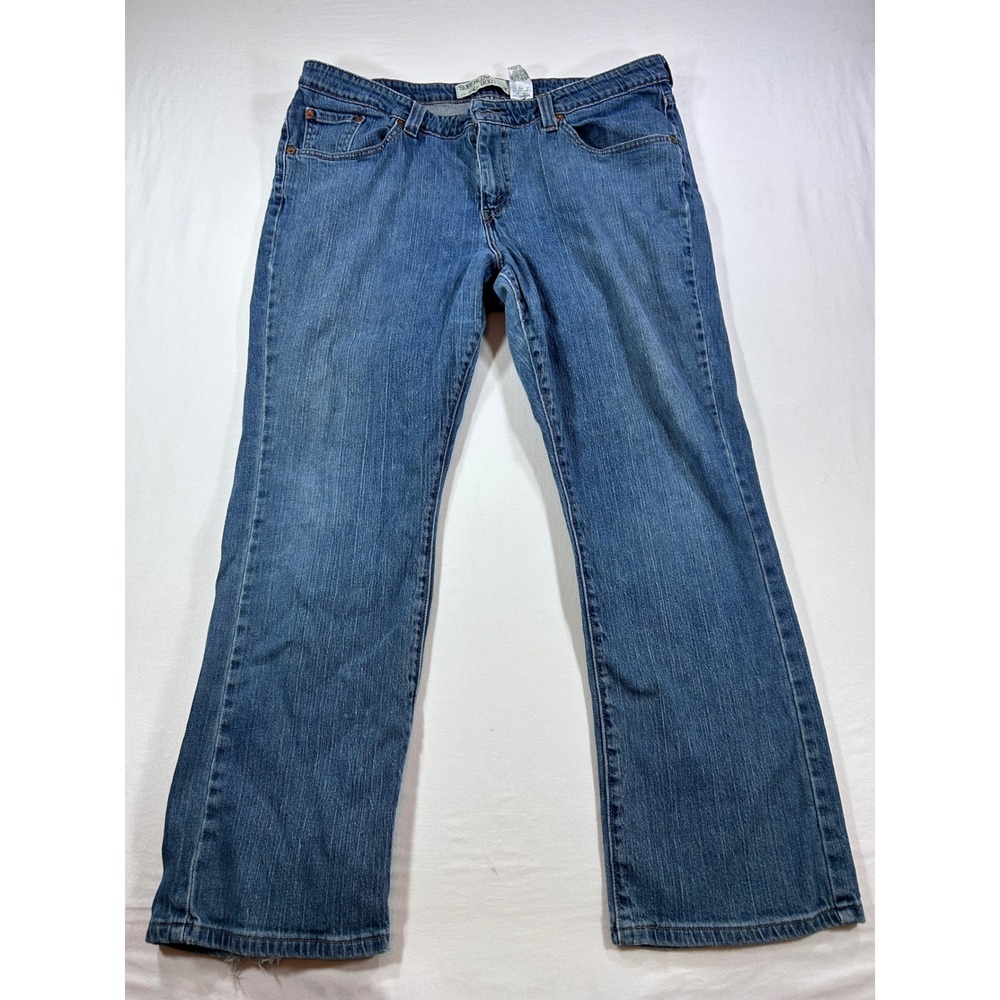 Levis 518 Superlow Bootcut Jeans Medium Wash Blue Denim 21 M Vintage Style